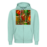 Seafoam christmas gift box seamless pattern Zipper Hoodie - BundleAndBundleShop