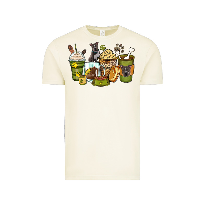 Pitbull Coffee Cups Vintage Tee by Zillion Design Studio | Teevron