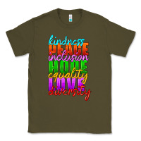 Army Green kindness peace inclusion hope equality love diversity Classic Tee - HRA Design Shop
