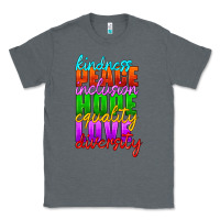 Charcoal Heather kindness peace inclusion hope equality love diversity Classic Tee - HRA Design Shop
