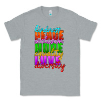 Heather Grey kindness peace inclusion hope equality love diversity Classic Tee - HRA Design Shop