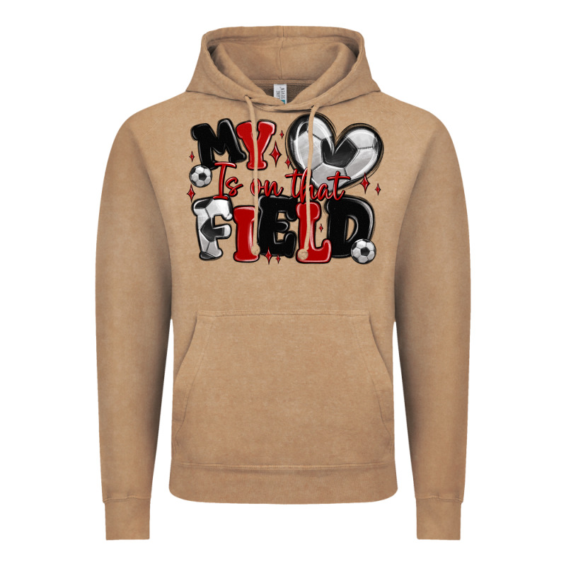My Heart Is On That Field Soccer Vintage Hoodie by MaliasSmallBusiness | Teevron