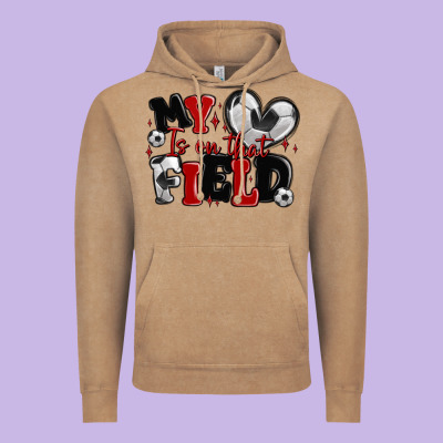Vintage Hoodie my heart is on that field soccer