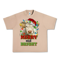 Burro merry and bright charolais cattle cow with christm Urban Heavy Tee - RanaPortraitStore