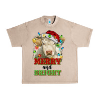 French Oak merry and bright charolais cattle cow with christm Urban Heavy Tee - RanaPortraitStore