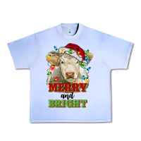 Grape Ice merry and bright charolais cattle cow with christm Urban Heavy Tee - RanaPortraitStore
