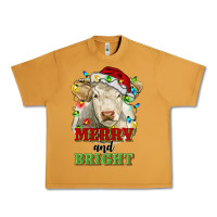 Peanut Butter merry and bright charolais cattle cow with christm Urban Heavy Tee - RanaPortraitStore