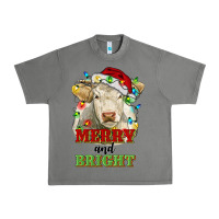 Tornado merry and bright charolais cattle cow with christm Urban Heavy Tee - RanaPortraitStore
