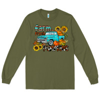 Army Green farm fresh pumpkin Long Sleeve Tee - CowhideDigitalArt