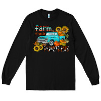 Black farm fresh pumpkin Long Sleeve Tee - CowhideDigitalArt