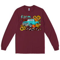 Burgundy farm fresh pumpkin Long Sleeve Tee - CowhideDigitalArt