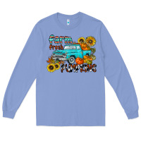 Colony Blue farm fresh pumpkin Long Sleeve Tee - CowhideDigitalArt
