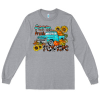 Heather Grey farm fresh pumpkin Long Sleeve Tee - CowhideDigitalArt