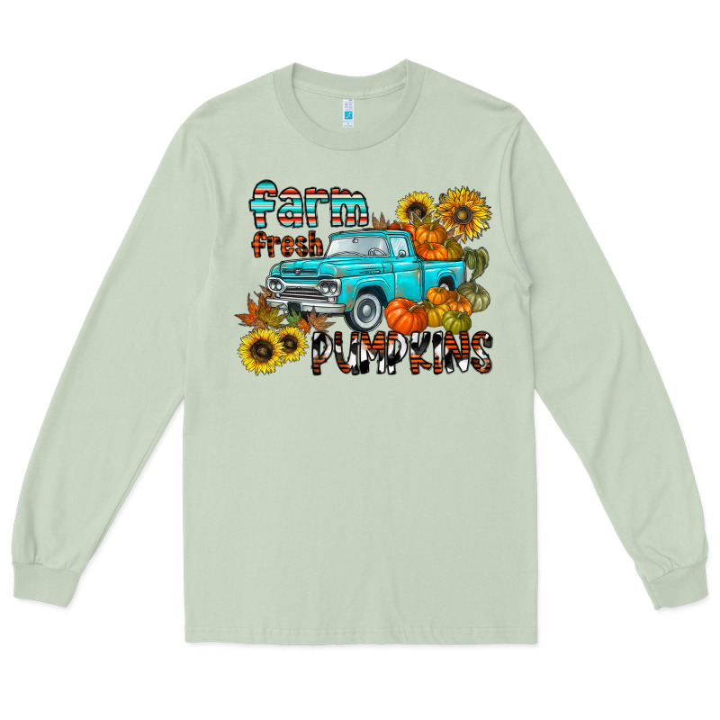 Farm Fresh Pumpkin Long Sleeve Tee by CowhideDigitalArt | Teevron