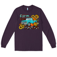 Plum farm fresh pumpkin Long Sleeve Tee - CowhideDigitalArt