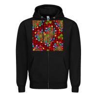 Black christmas lights and leopard hearts seamless pattern Zipper Hoodie - BundleAndBundleShop