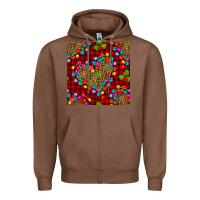 Chestnut christmas lights and leopard hearts seamless pattern Zipper Hoodie - BundleAndBundleShop