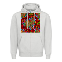 Dove Grey christmas lights and leopard hearts seamless pattern Zipper Hoodie - BundleAndBundleShop