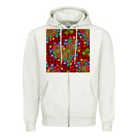 Oatmeal Heather christmas lights and leopard hearts seamless pattern Zipper Hoodie - BundleAndBundleShop
