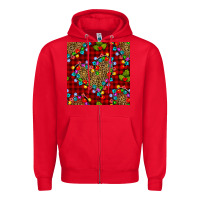 Red christmas lights and leopard hearts seamless pattern Zipper Hoodie - BundleAndBundleShop