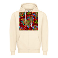 Sandshell christmas lights and leopard hearts seamless pattern Zipper Hoodie - BundleAndBundleShop