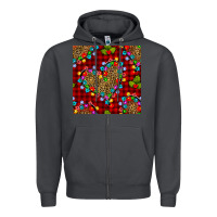 Smoke christmas lights and leopard hearts seamless pattern Zipper Hoodie - BundleAndBundleShop