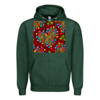 Sports Green christmas lights and leopard hearts seamless pattern Zipper Hoodie - BundleAndBundleShop
