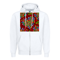 White christmas lights and leopard hearts seamless pattern Zipper Hoodie - BundleAndBundleShop