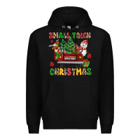 Black Christmas Santa and reindeer truck Premium Hoodie - MaliasSmallBusiness