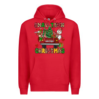 Red Christmas Santa and reindeer truck Premium Hoodie - MaliasSmallBusiness