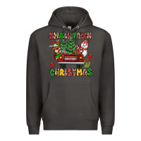 Smoke Christmas Santa and reindeer truck Premium Hoodie - MaliasSmallBusiness