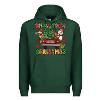 Sports Green Christmas Santa and reindeer truck Premium Hoodie - MaliasSmallBusiness