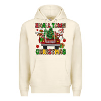 Tofu Christmas Santa and reindeer truck Premium Hoodie - MaliasSmallBusiness