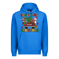 True Royal Christmas Santa and reindeer truck Premium Hoodie - MaliasSmallBusiness