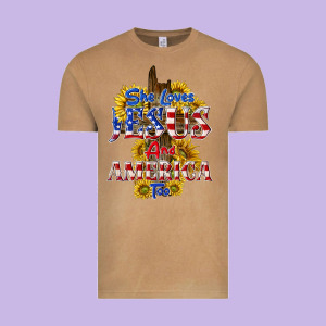 She Loves Jesus Vintage Tee Designed By Texasbilliewilder