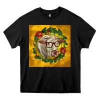 Black christmas charolais cow face Heavy Core Tee - LillyAllenDesigns