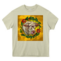 Mossy christmas charolais cow face Heavy Core Tee - LillyAllenDesigns