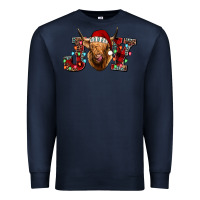 Navy joy highland cow Premium Sweatshirt - Jasminsmagicworld