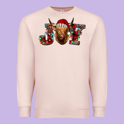 Joy Highland Cow Premium Sweatshirt Designed By Jasminsmagicworld