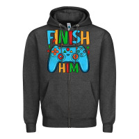Charcoal Heather finish him Zipper Hoodie - JahusDesignShop
