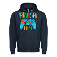 Navy finish him Zipper Hoodie - JahusDesignShop