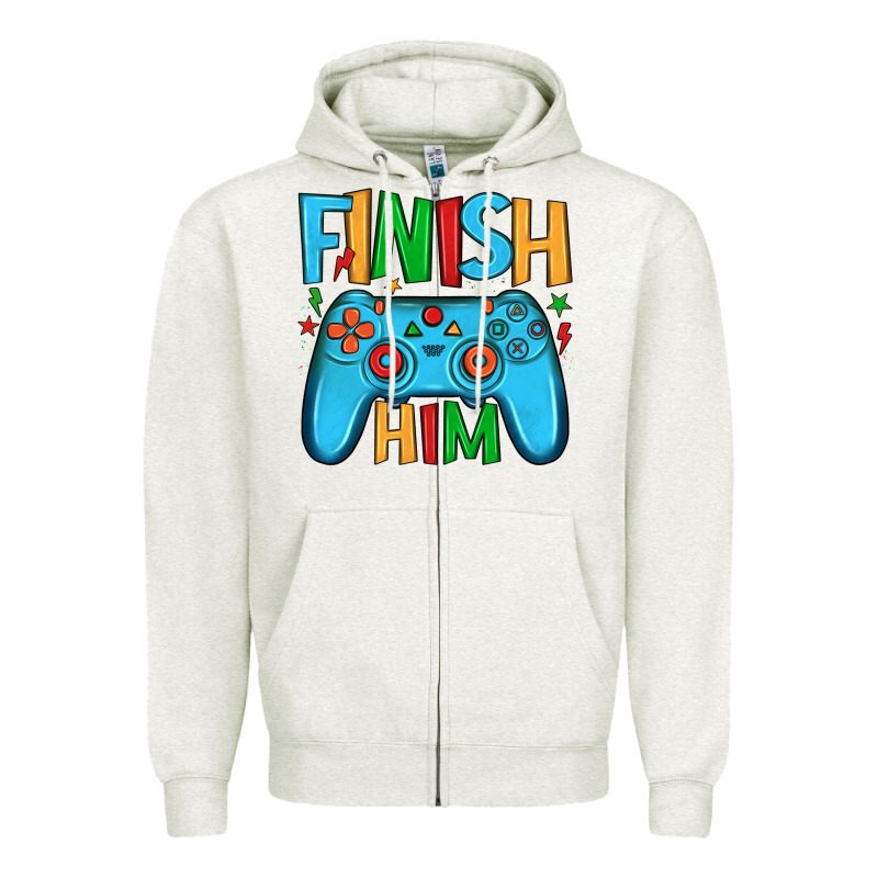 Finish Him Zipper Hoodie by JahusDesignShop | Teevron