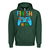 Sports Green finish him Zipper Hoodie - JahusDesignShop