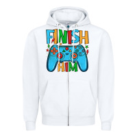 White finish him Zipper Hoodie - JahusDesignShop