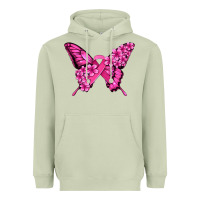 Matcha pink ribbon breast cancer butterfly Heavyweight Hoodie - Jasminsmagicworld