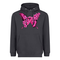 Smoke pink ribbon breast cancer butterfly Heavyweight Hoodie - Jasminsmagicworld