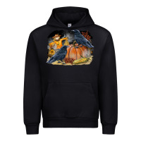 Black Fall Background With Crow Urban Hoodie - LillyAllenDesigns