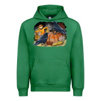 Emerald Fall Background With Crow Urban Hoodie - LillyAllenDesigns