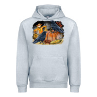 Heather Grey Fall Background With Crow Urban Hoodie - LillyAllenDesigns