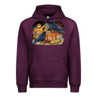 Mauve Wine Fall Background With Crow Urban Hoodie - LillyAllenDesigns